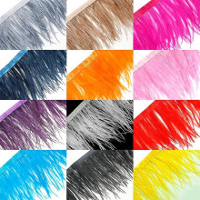 (Champagne) 26colours Quality Ostrich Feather Fringe Trim For Millinery Hat Craft Dress A9d