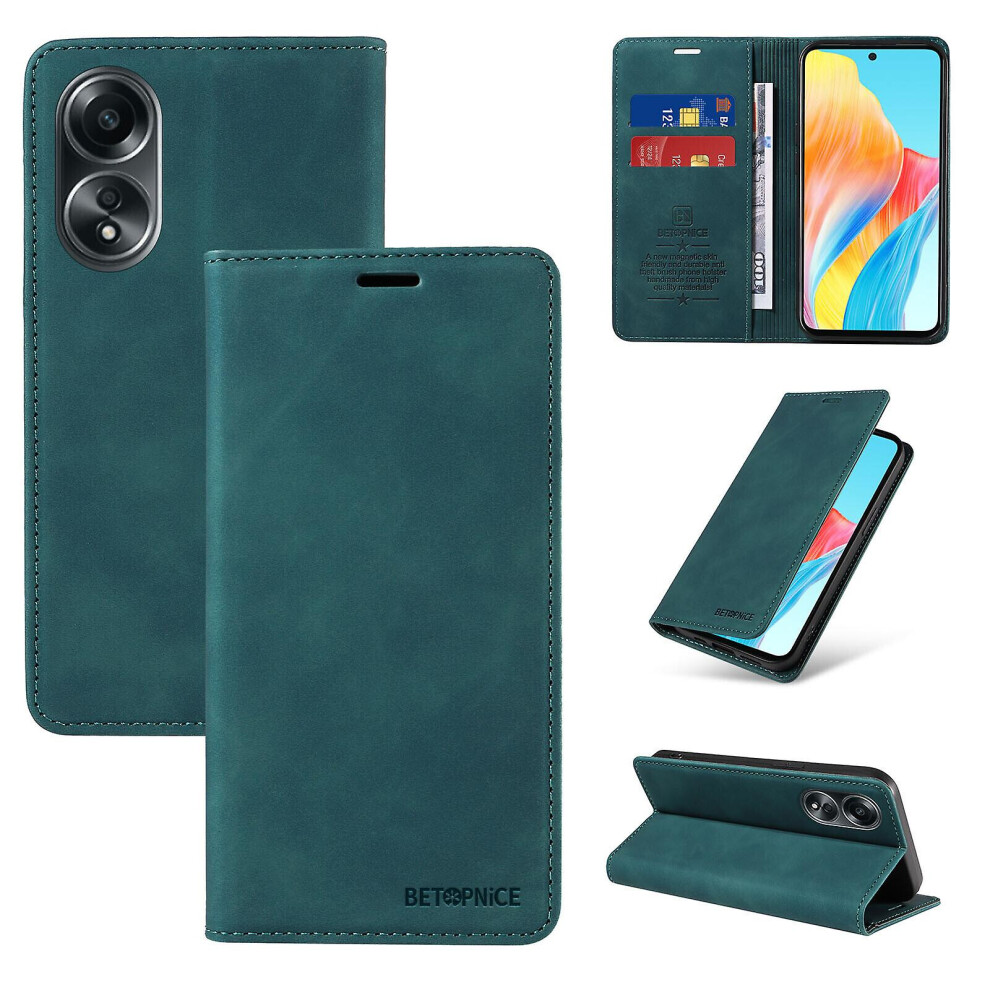 (Green) Case For Oppo A58 4G Leather Folio Wallet Magnetic Protective Cover Compatible With Oppo A58 4G Case Green 8994439499189