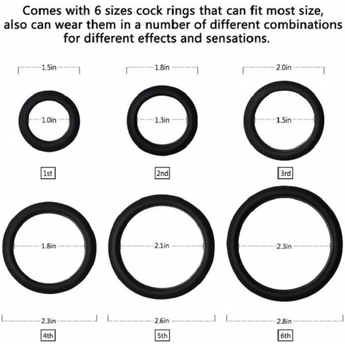 6-in-1 Silicone Cock Ring Penis Erection Enhancer for Stronger Stamina 2