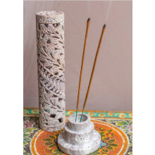 Incense Joss Stick Holder Hand carved Soapstone Elephant Tower Ornament Gift Namaste