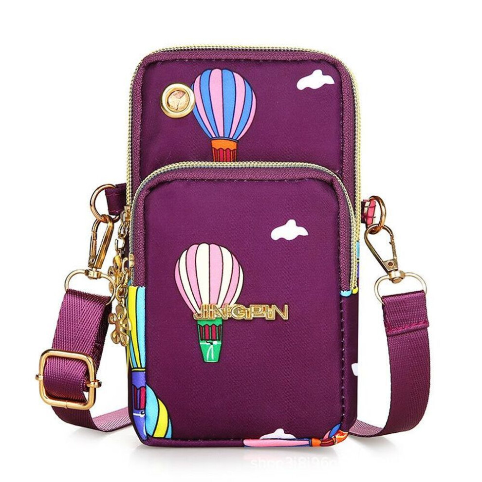 (purple,white, 17*5*12cm) Yogodlns Outdoor Sports Mobile Phone Bag Running Wrist Bag Small Coin Pouch Purse (shoulder / Hanging Neck)
