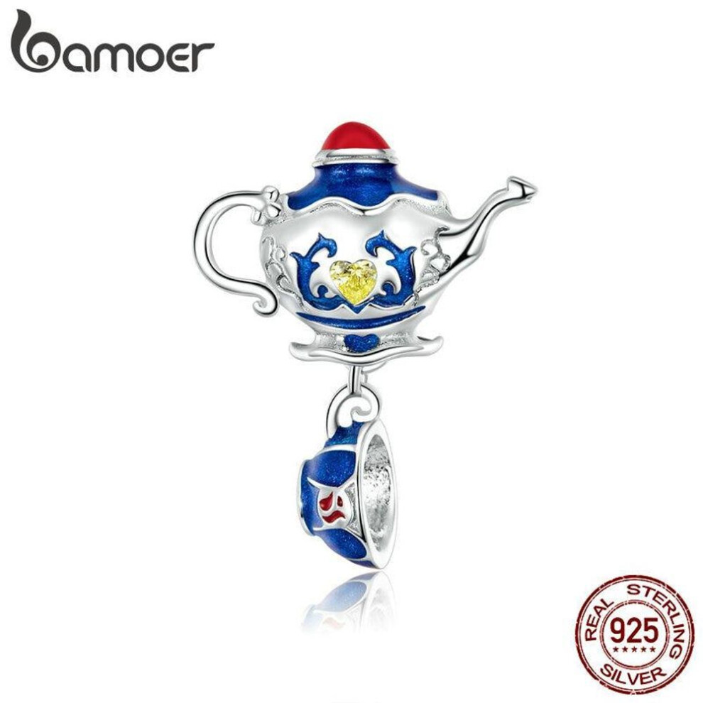 (A) Bamoer Magic Journey Series Real 925 Sterling Silver Beads Teapot Candlestick Clock Charm Pendant Fit Original Silver Bracelet