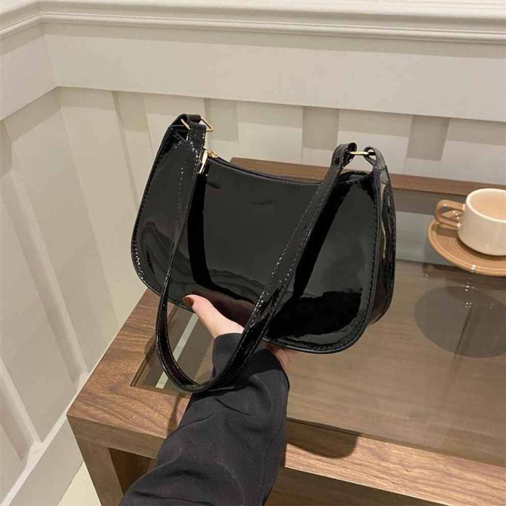 (black, 24.5x7.5x14cm) Yogodlns Fashion Women's Handbags Retro Solid Color PU Leather Shoulder Underarm Bag Casual Women Designer Hobos Bag
