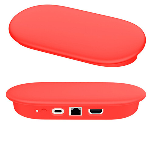 (Red) Mainframe Protective Case for Google TV Streamer(4K) Anti-Drop Specialized Silicone Protective Case Accessories