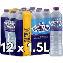 Highland Spring Still Spring Natural Mineral Water, 1.5L (Pack of 12)