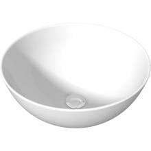 BAYSTONE Bathroom Countertop Vanity Wash Basin Sink Modern Ceramic Circular Curved Gloss White 360 x 360mm