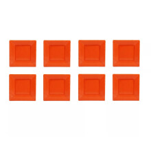(Orange-18cm x 18cm) Square Plastic Plates Party Tableware Serving Disposable Birthday Wedding