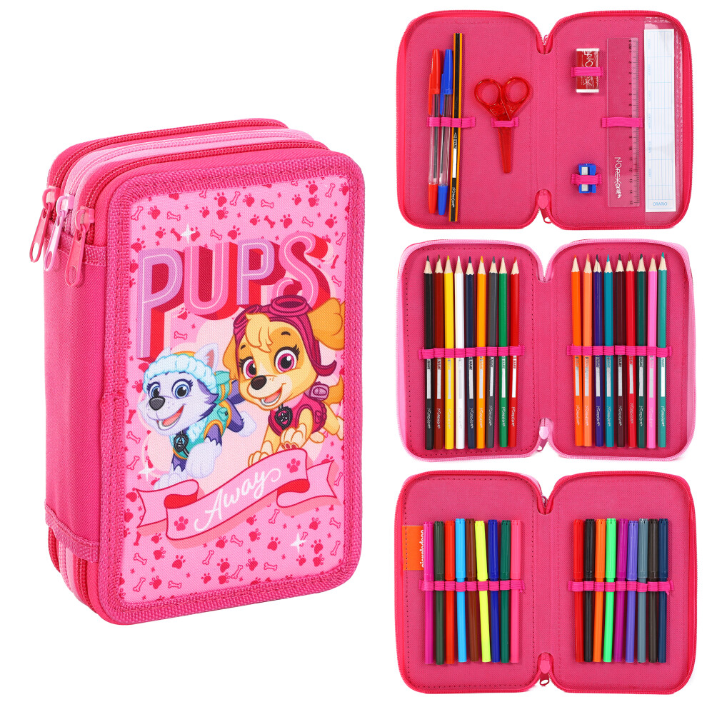 Paw Patrol Everest & Skye 3 Tier Filled Pencil Case Stationery School