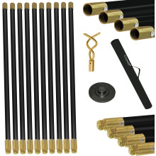 12 Pcs Drain RODS Set Professional Heavy Duty Unblock Plunger Double Worm Screw 9M Unblocked Drainage Pipes Cleaning Gutter Road Unblocker with Carry