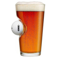 Pint Glass With Real Golf Ball - Made In The Usa