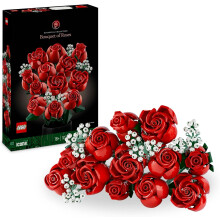 LEGO Icons Bouquet of Roses, Artificial Flowers Set for Adults, Botanical Collection, Home or Office Décor Accessories, Gifts for Women, Men