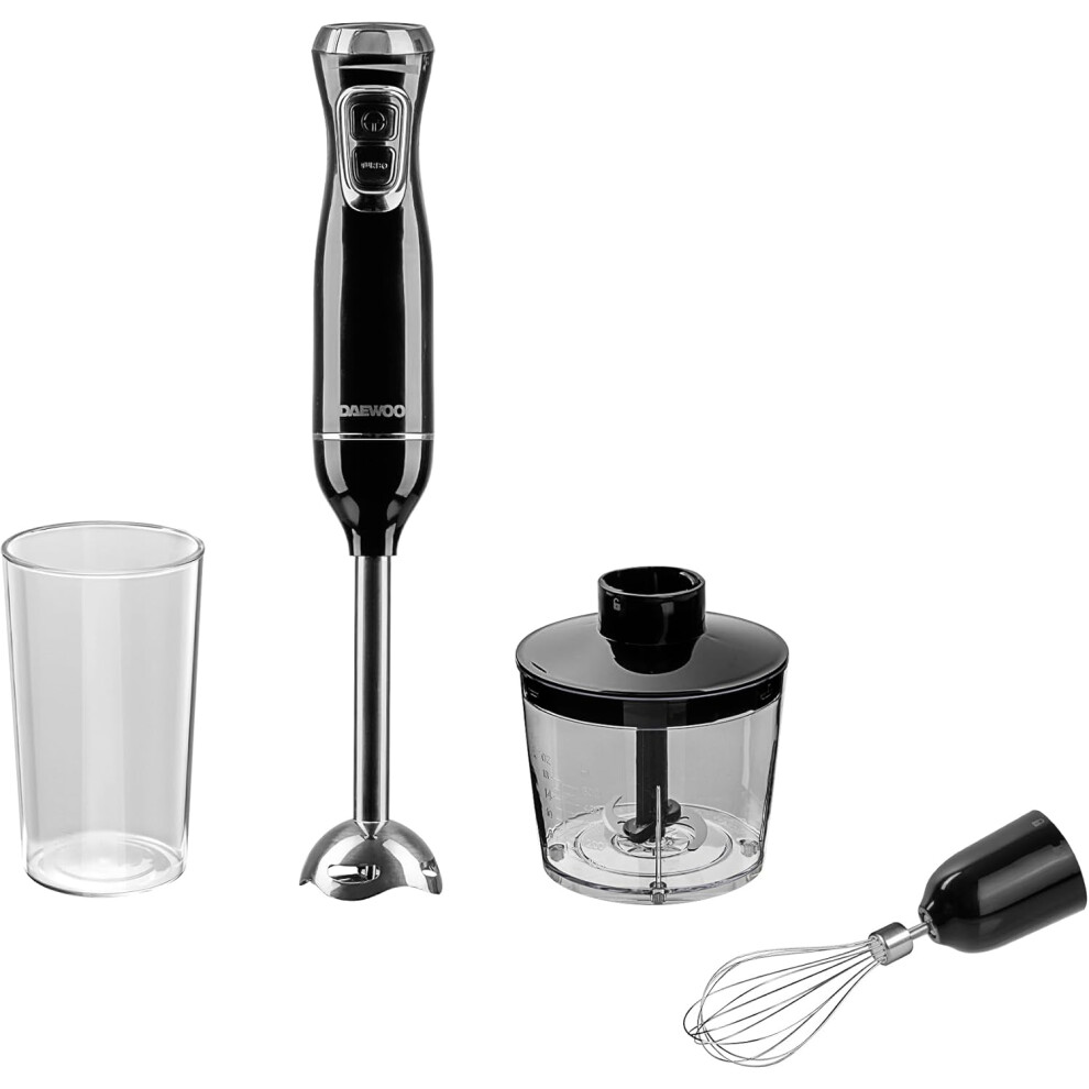 Daewoo Hand Held Blender Set With Whisk, Chopper And Jug, Turbo Boost, 2 Speed Controls, Stainless Steel Blades