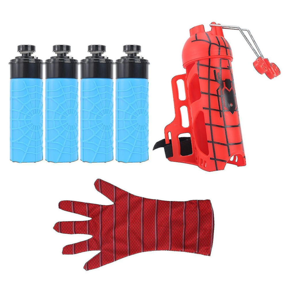 (D) Spider-man Glove Web Shooter Hero Launcher Wrist Toy Set Spiderman Bracers Toys_gzyv_k05