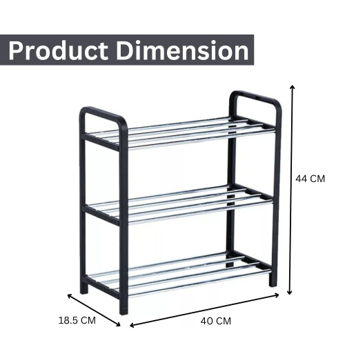Metal 3-Tier Stackable Shoe Storage Shelf, Easy Assemble Shoe Rack Storage Unit 1