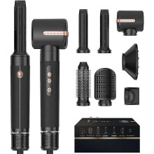 7-in-1 Hair Dryer Brush Set with 110,000 RPM High-Speed – 7 Attachments for Drying, Styling, Curling, Straightening, Volumizing & Scalp Massage