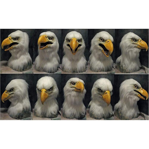 White Eagle Mask - Realistic Latex Eagle Head, Closed/Open Mouth, Party Prop Mask 2