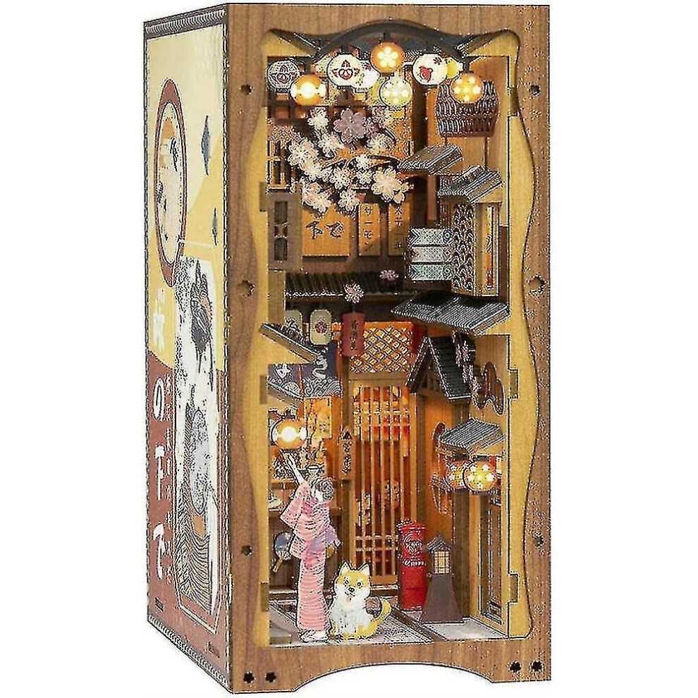 (style 2) Diy Book Nook Kit 3d Wooden Book Model Puzzle Building Kit Bookshelf Insert Decor Home Table Ornament [ege]