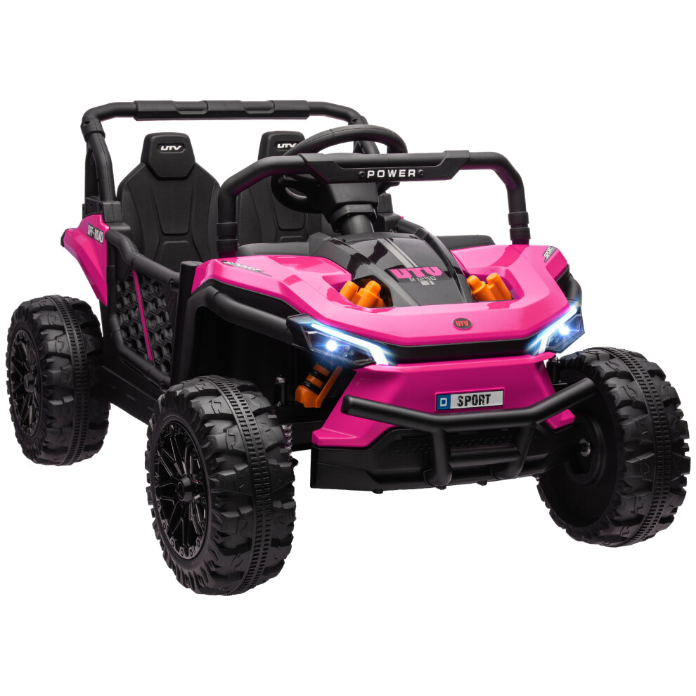 Aiyaplay Kids Ride On Car, 12V Electric Truck W/ Horn, Lights, Usb, Pink