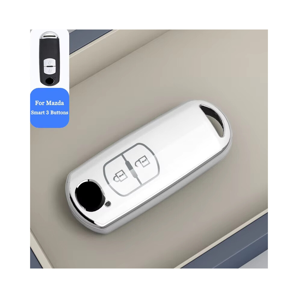 Photos - Remote control  Fashion New Soft TPU Car Key Protective Cover For Mazda 2 3 6 Atenza Axela Demio CX-5 CX5 CX-3 CX7 CX-9 201(2 Button White)