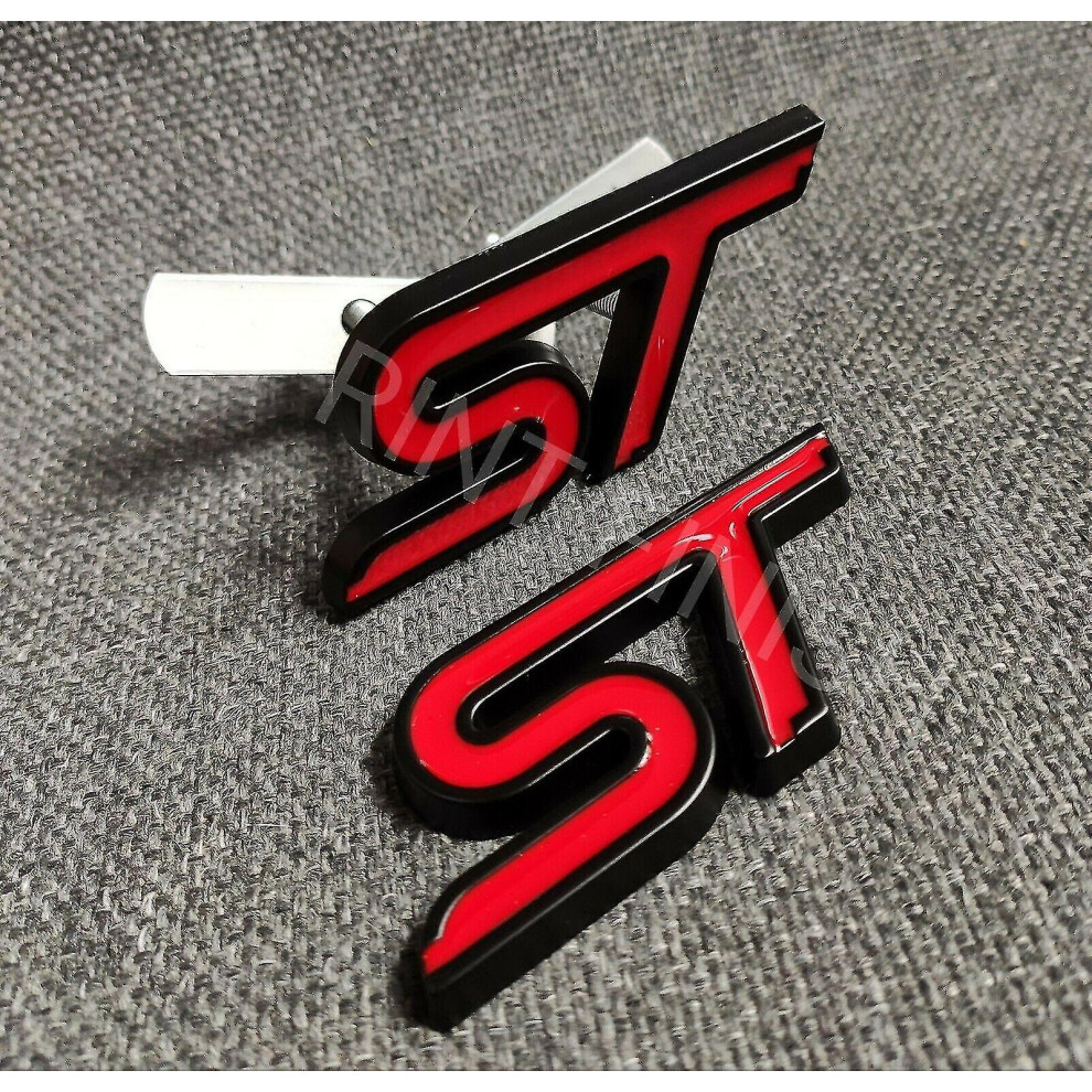 Ford Fiesta Focus Mondeo Kuga St Metal Badge Grille - Front Red/Black 8994439605986