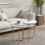 Homcom HOMCOM Nesting Coffee Table Set of 2 with Metal Frame, Gold Tone 5