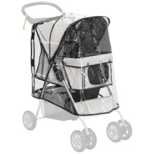 Black Friday Deals Pawhut Dog Stroller Rain Cover W/ Rear Entry, Cover, For Dog Pram