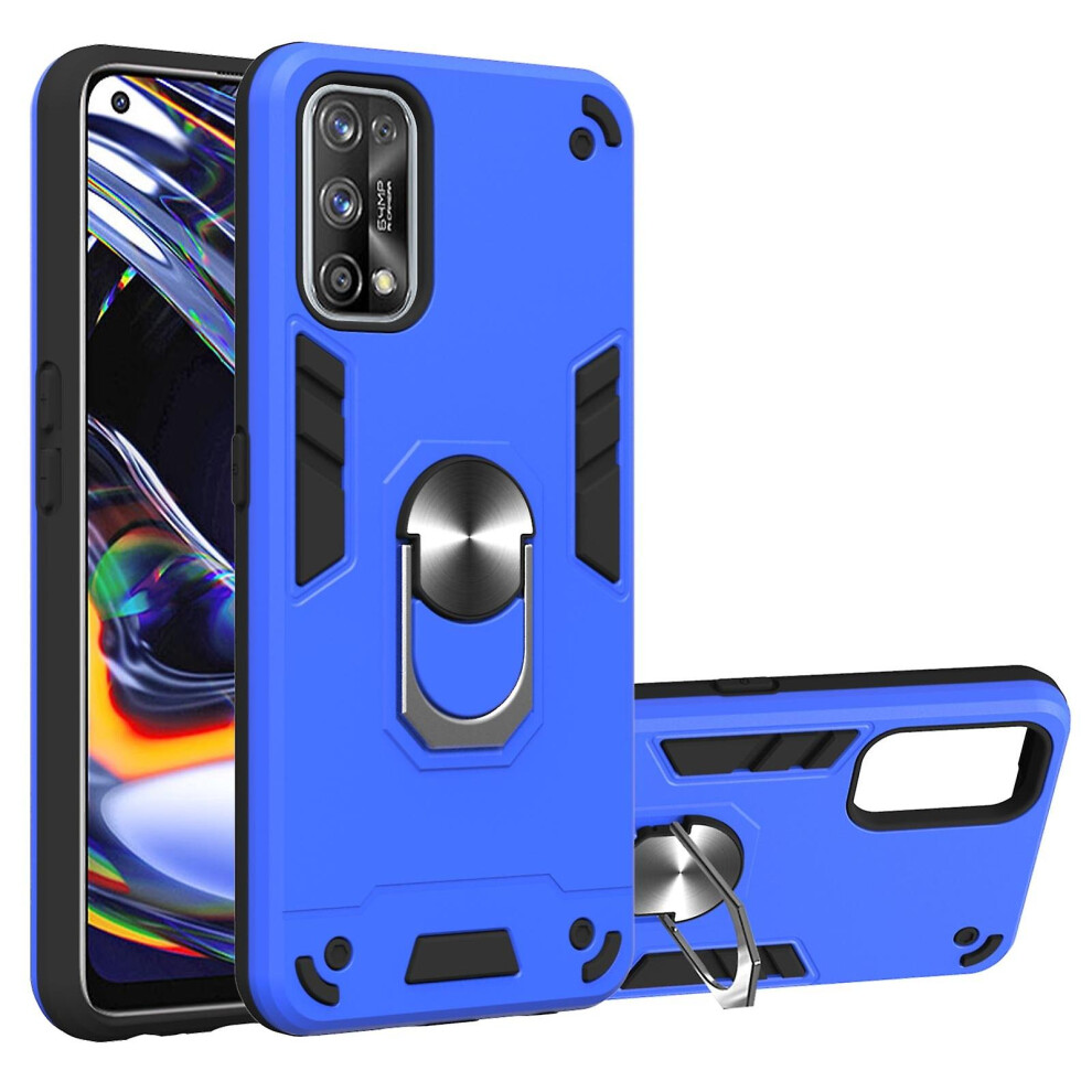 (Dark ) For Oppo Realme 7 Pro Pc Tpu Case Blue 8994439620422