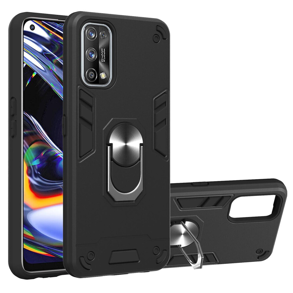 (Black) For Oppo Realme 7 Pro Pc Tpu Case Black 8994439620446