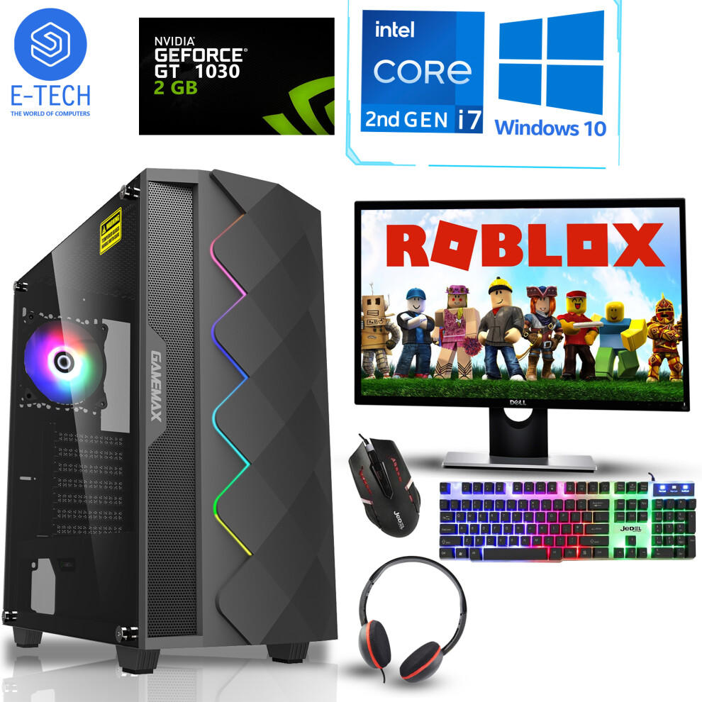 Gaming PC Bundle i7 16GB RAM 480GB SSD 1TB HDD GT 1030 Win 10 Computer