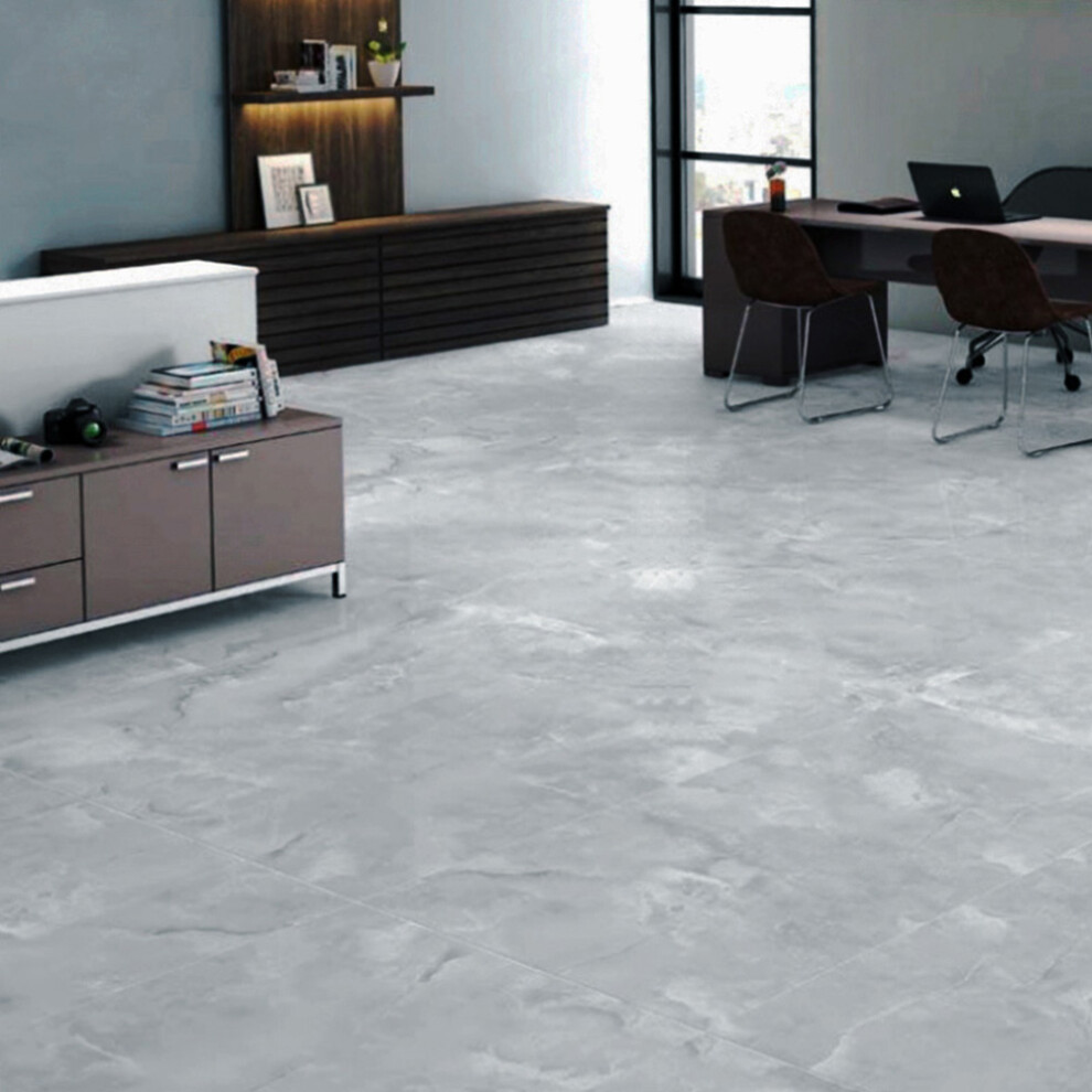 24Pcs Square Self Adhesive Stone Effect Floor Tiles