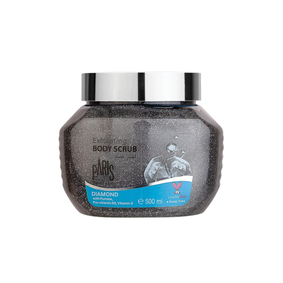 Paris Collection Diamond Exfoliating Body Scrub 500ml | Gentle Exfoliation for Smooth, Radiant & Soft Skin