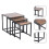 Living And Home Set of 3 Brown Square Nesting Side Tables Coffee Table Set 5