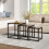 Living And Home Set of 3 Brown Square Nesting Side Tables Coffee Table Set 1