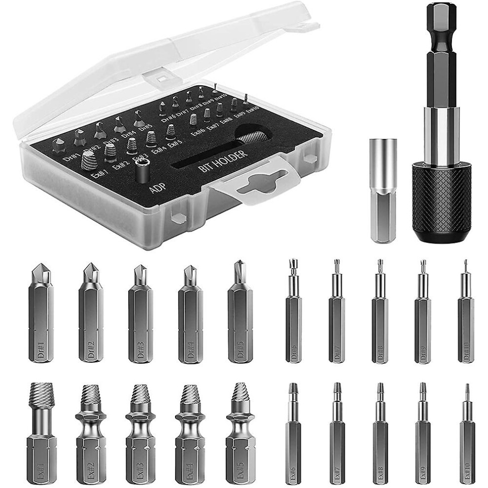 Damaged Screw Extractor Set,22 Pcs Stripped Screw Extractor Kit, Hss Broken Screw Remover Set With 8994439678140