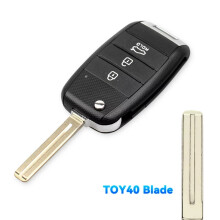 ( 3BT TOY40 Blade) 2/3/4BT Flip Remote Car Key Shell For Kia Carens Ceed Rio Sportage Optima Sorento Cerato Soul Forte Seltos Fob Housing