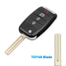 (4BT TOY40 Blade) 2/3/4BT Flip Remote Car Key Shell For Kia Carens Ceed Rio Sportage Optima Sorento Cerato Soul Forte Seltos Fob Housing