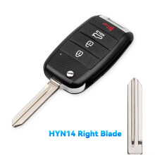 (4BT HYN14R Blade) 2/3/4BT Flip Remote Car Key Shell For Kia Carens Ceed Rio Sportage Optima Sorento Cerato Soul Forte Seltos Fob Housing