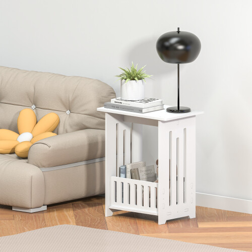 Side Table Bedside Table Cabinet PVC Nightstand End Table for Kitchen Bathroom Living Room