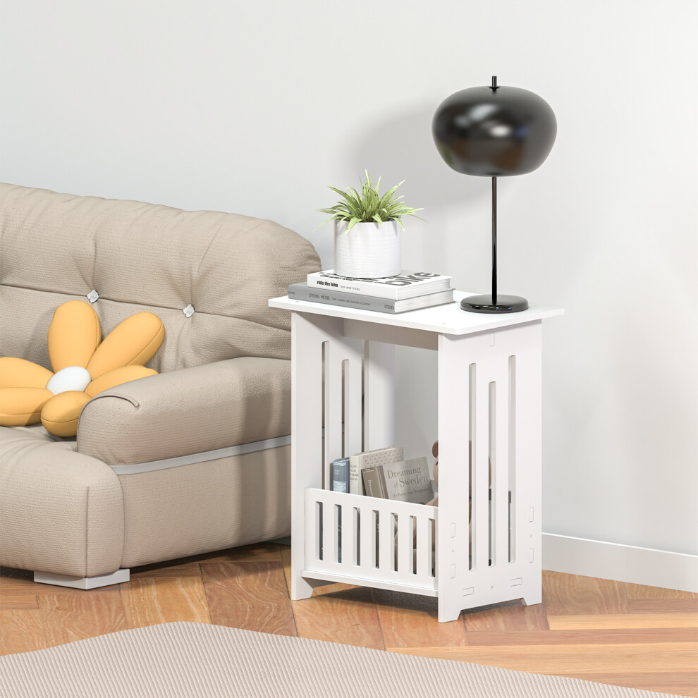 Side Table Bedside Table Cabinet PVC Nightstand End Table for Kitchen Bathroom Living Room