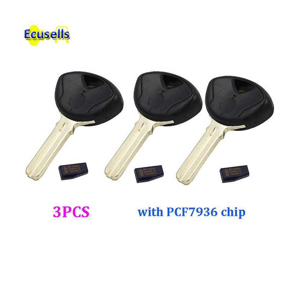 Motorcycle Transponder Key With Virgin Chip, Id46, Pcf7936, Bmw K1300s, K1300r, Kunder R, Under Rt, Under Gs, Lot Of 3 Pieces Black 8994439681638