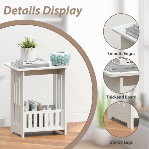 Bedside Table Storage Cabinet PVC Bedside Shelf Board Cabinet Unit Cabinet Coffee Table Storage Unit for Side Table Bedside Storage 2
