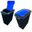 Set Of 4 Black 40L Recycling Interlocking Bins With Colour Coded Lids 3