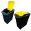 Set Of 4 Black 40L Recycling Interlocking Bins With Colour Coded Lids 4