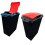 Set Of 4 Black 40L Recycling Interlocking Bins With Colour Coded Lids 5