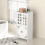 Bathroom Floor Storage Cabinet with 4 Doors Free Standing Cupboard for Tiny Laundry Room 1