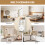 Bathroom Floor Storage Cabinet with 4 Doors Free Standing Cupboard for Tiny Laundry Room 5