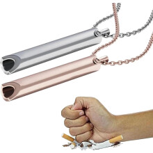 (steel pink) Breathlace Necklace, Breathlace Stop Smoking Necklace, Breathlace Breath Necklace, Stainless Steel Mindful Breathing Necklace, Anxiety Relief Breathin