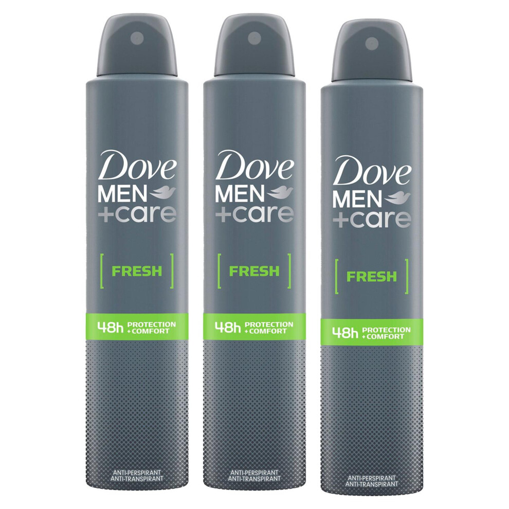 Dove Men+Care Fresh Antiperspirant Deodorant Spray for 48H Protection 200ml, 3pk