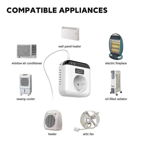 Wifi Smart Thermostatic Socket Temperature Controller Programmable for Smartlife Google Assistant E 1