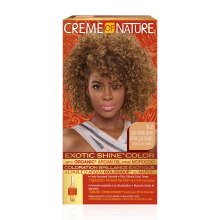 Creme of Nature Exotic Shine Colour Light Caramel Brown 9.2 - Conditioning Hair Colour with Strengthening Vitamins